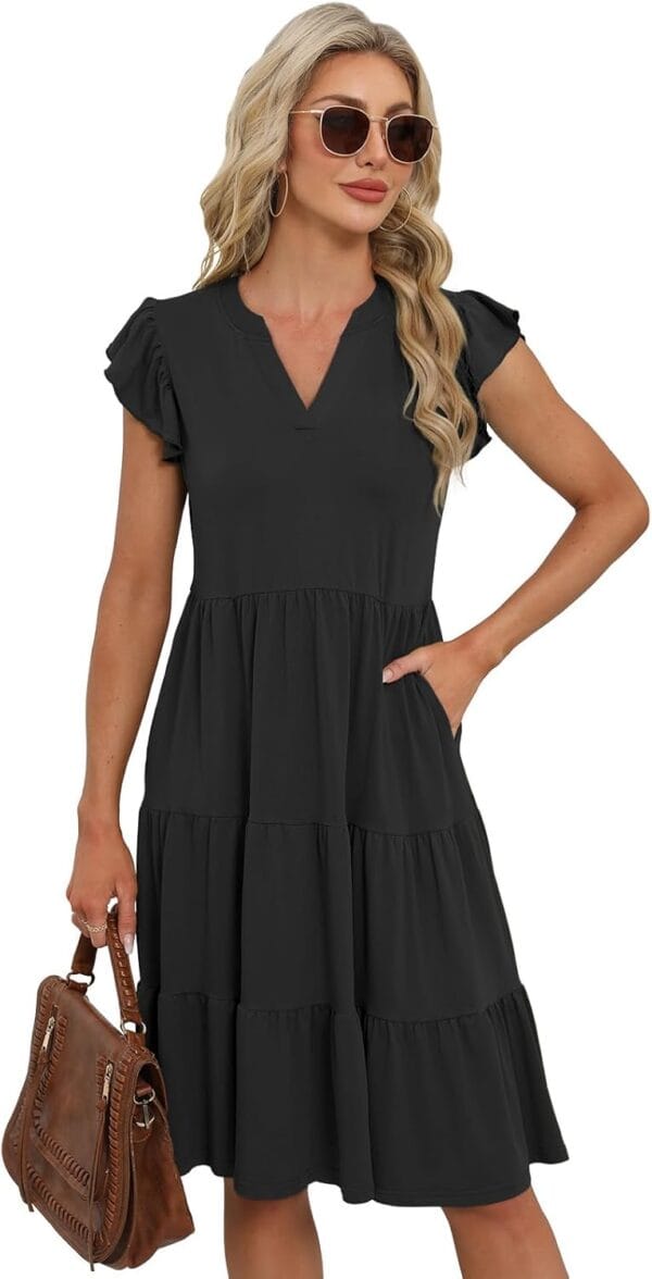 Elegant plus size midi dress for women in a floral print, perfect for summer outings