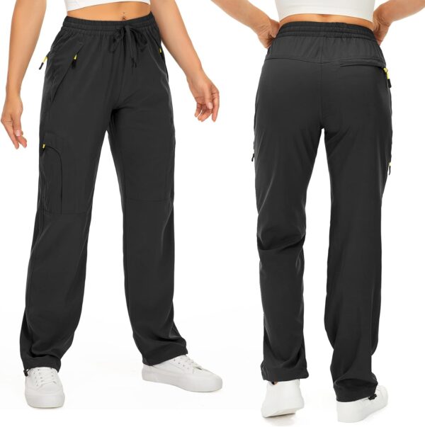 Women's lightweight cargo hiking pants in light color with quick-dry fabric