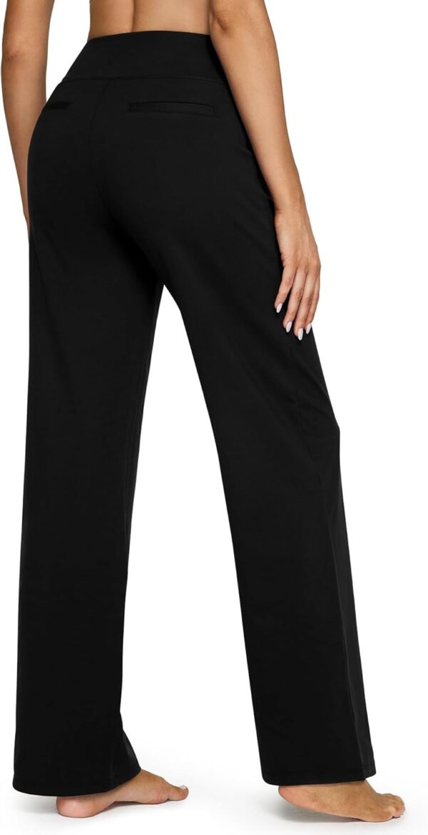 Wide leg high-waisted yoga pants for women with pockets