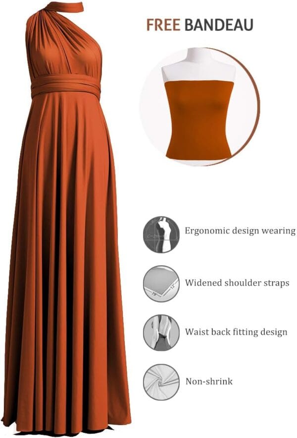 Plus size infinity dress in a versatile wrap style, worn by a model