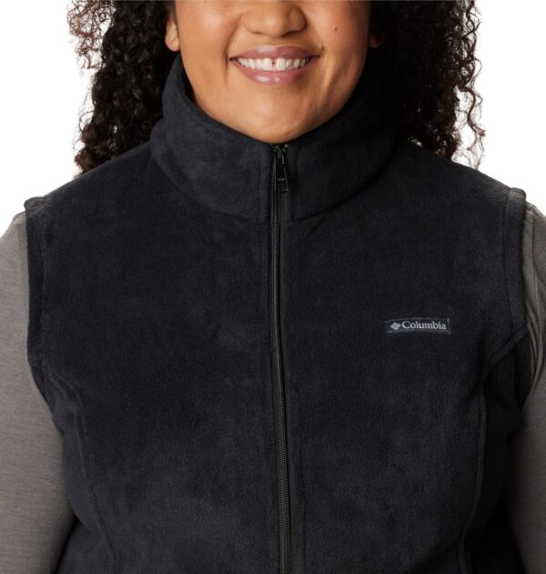 Columbia Women's Benton Springs fleece vest in navy blue front view