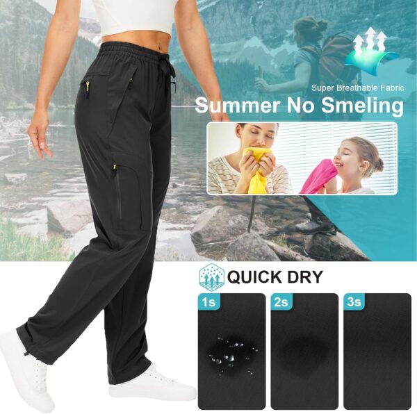 Women's quick-dry cargo hiking pants with UPF 50 protection