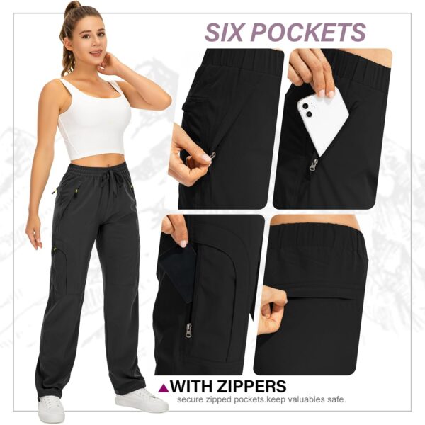 Women's lightweight cargo hiking pants with quick-dry fabric and UPF 50 protection