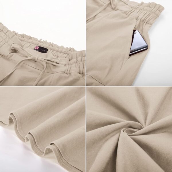 Best women’s linen midi skirt with tie waist and pockets, A-line style