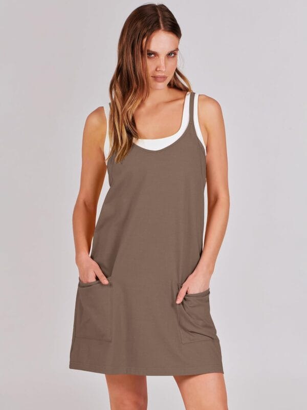 Women's summer tennis dress with built-in shorts in vibrant colors