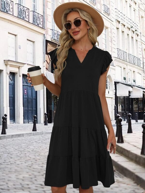 Elegant plus size midi dress for women in floral print, perfect for summer events