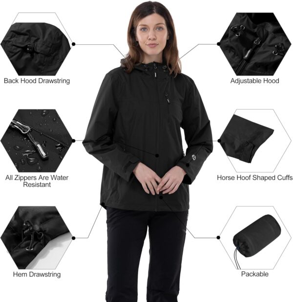 Lightweight hooded rain jacket for women in vibrant blue, ideal for cycling