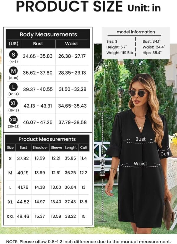 Women's solid color V Neck short sleeve shift dress for summer