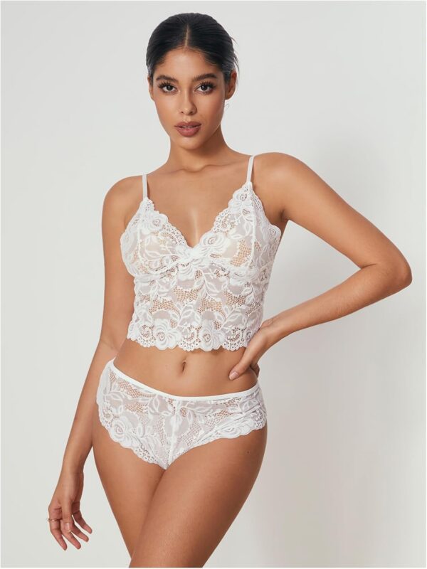 Women's luxury silk pajama sets with floral lace cami and robe