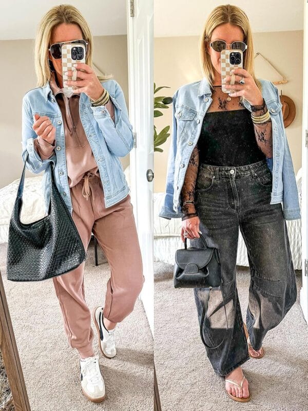 Fitted women's denim jacket with long sleeves and stylish design
