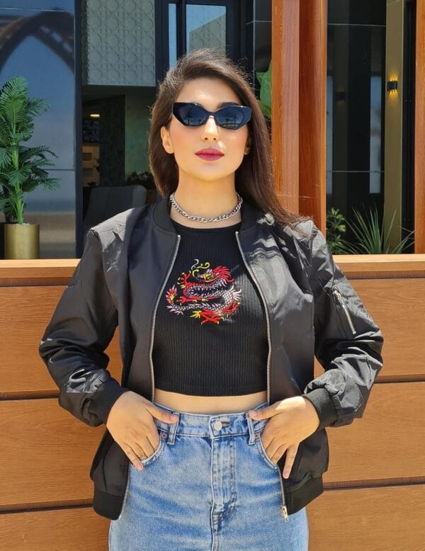 Best lightweight women's bomber jacket in casual zip-up style