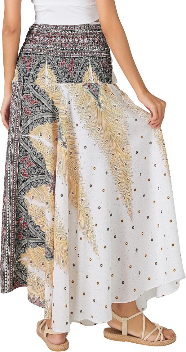Bohemian maxi skirt for women featuring a flowy silhouette and vibrant prints