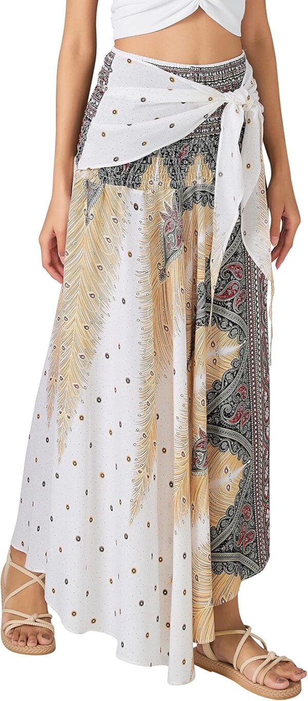 Women's bohemian maxi skirt with a flowy silhouette, perfect for summer