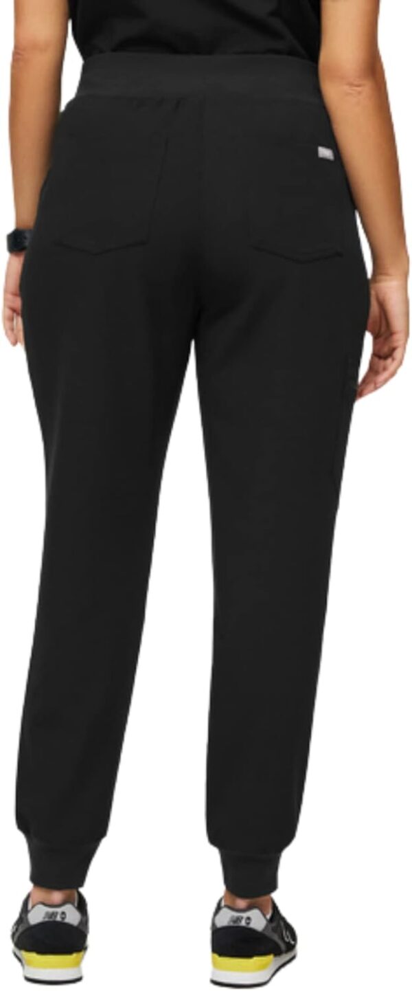 High waisted jogger scrub pants for women with six pockets, side view