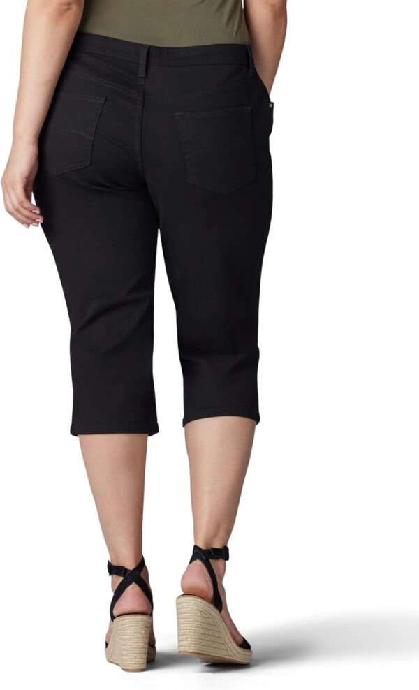 Lee Women's Plus Size Capri Jeans in relaxed fit denim, front view