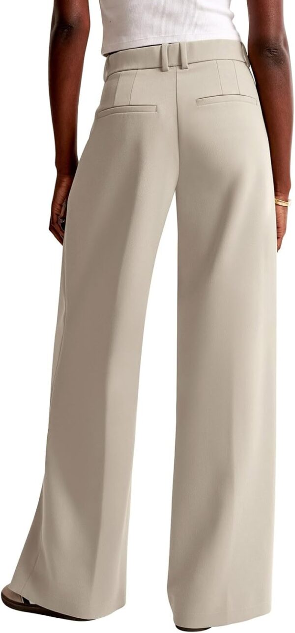 High waisted women's wide leg business casual pants with pockets