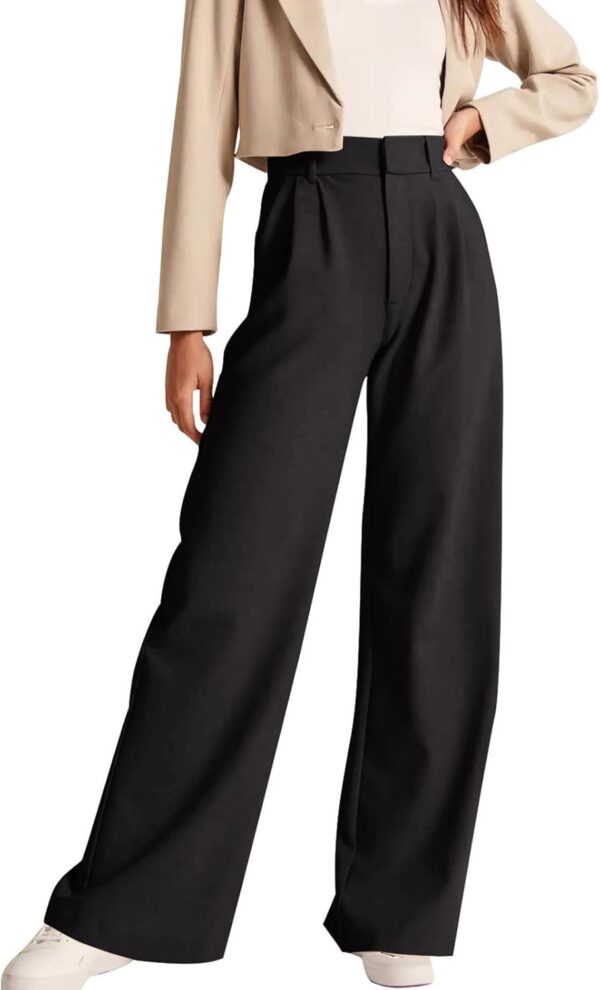 High waisted work pants for women in business casual style with pockets