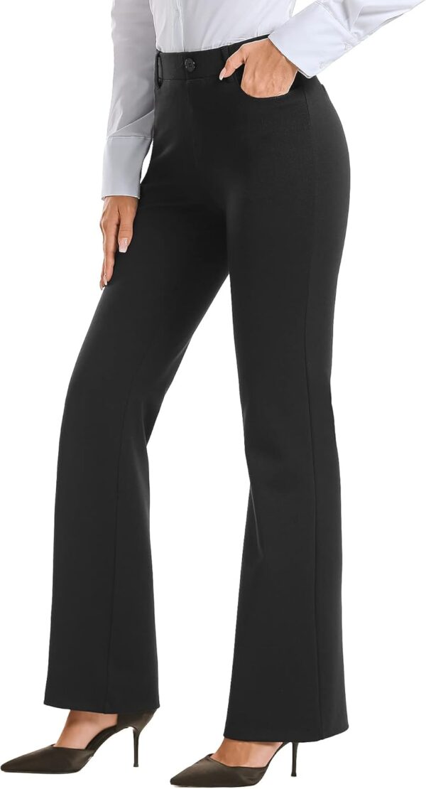 Women's business casual bootcut pants in a comfortable pull-on style