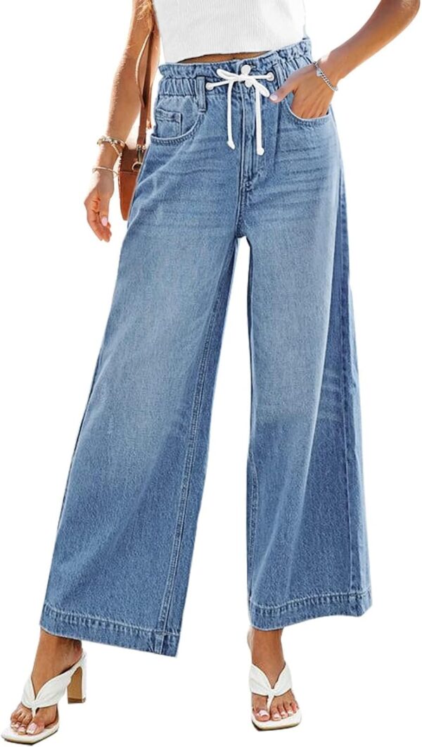 Wide leg jeans for women in a stretchy high waisted Y2K baggy fit