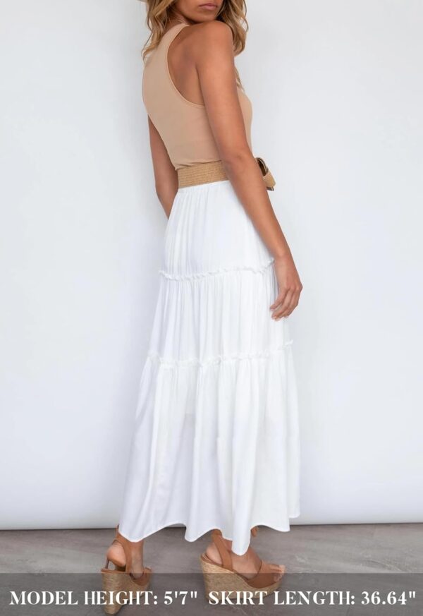Women's flowy A-line summer maxi skirt with elastic waist