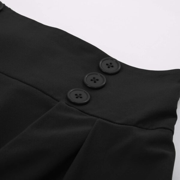 Women's vintage high waisted midi skirt with pleats and pockets
