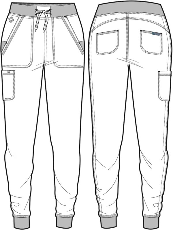 Lightweight women's jogger scrub pants in 2-way stretch fabric