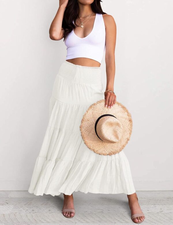 Women's best maxi skirt for summer with trendy ruffle design