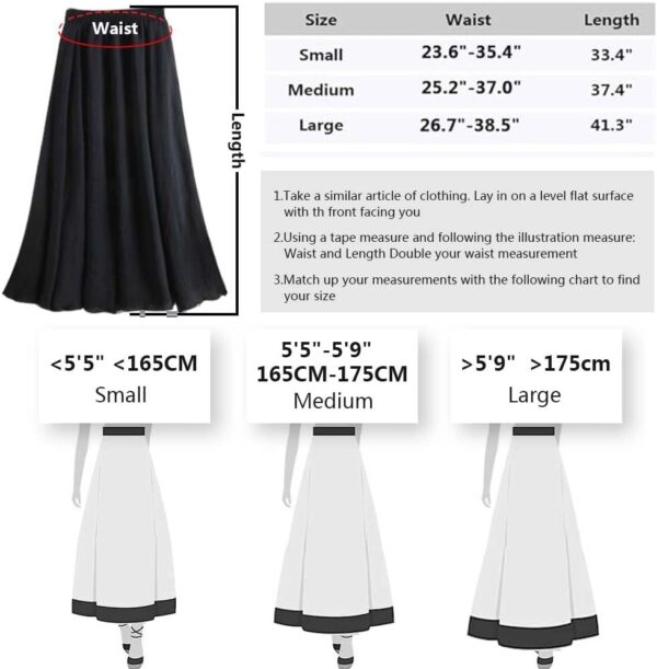 Women's bohemian maxi skirt in cotton linen with elastic waist