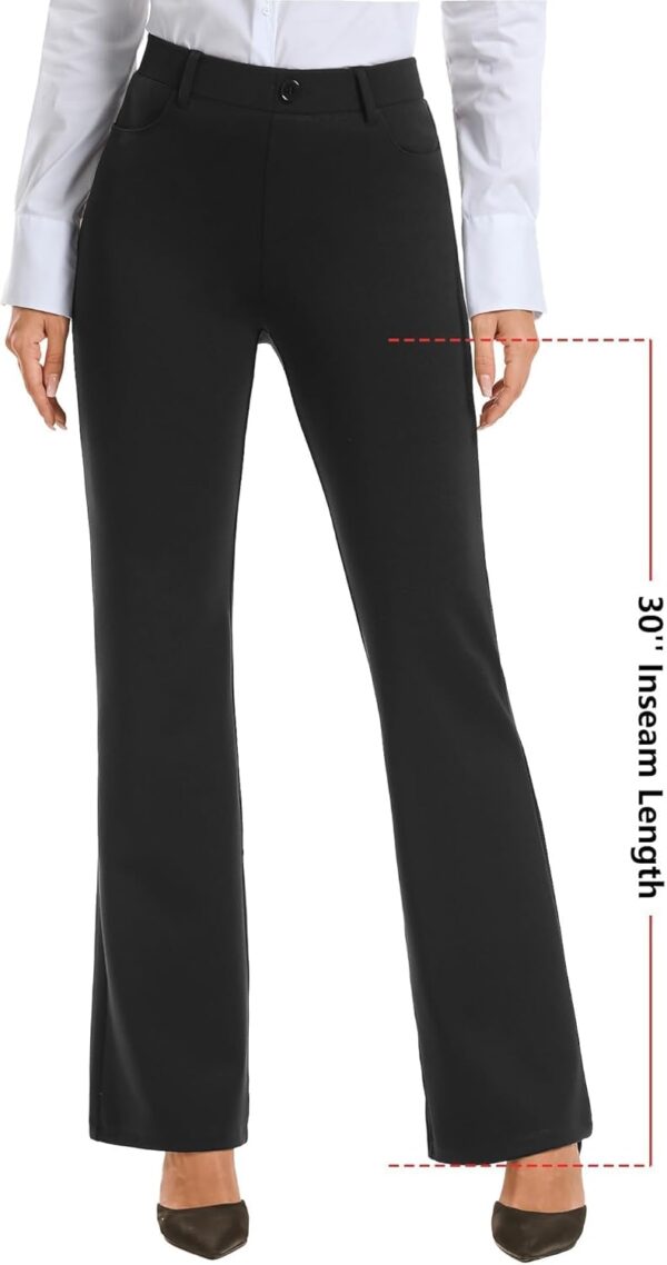 Women's business casual bootcut pants in comfortable pull-on style, front view