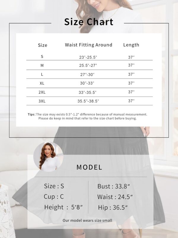 Best chiffon maxi skirt for women with high elastic waist in flared A-line style