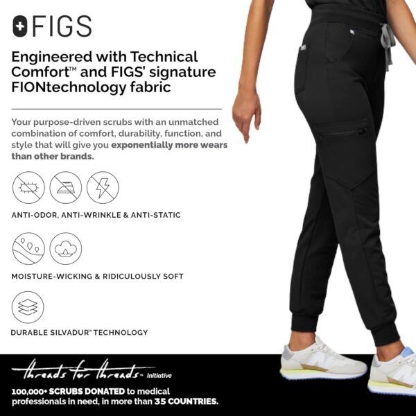 Slim fit high waisted jogger scrub pants for women with six pockets