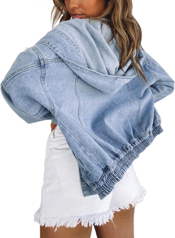 The best oversized denim jacket for women in casual style, comfortable fit, front view