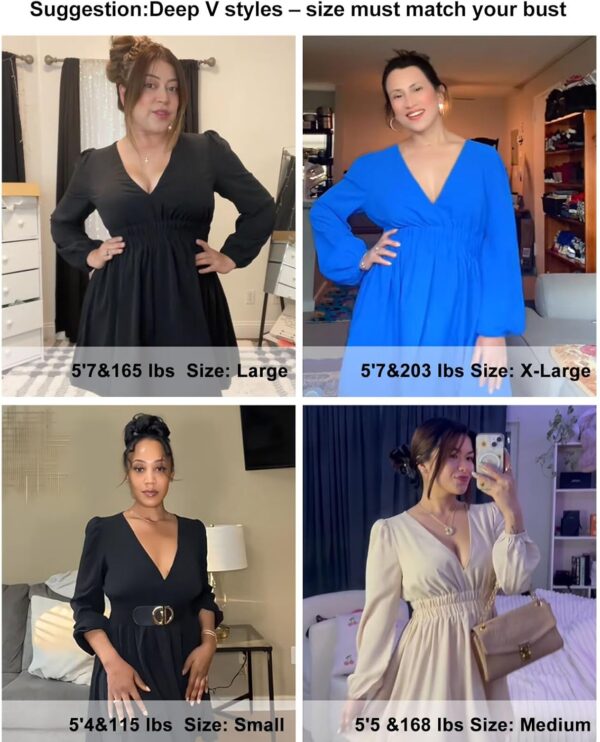 A-line mini cocktail dress for women with deep V neckline