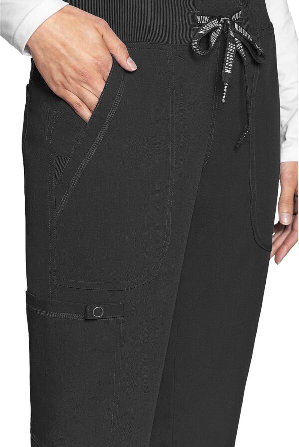 Lightweight women's jogger scrub pants with 5 pockets, side view