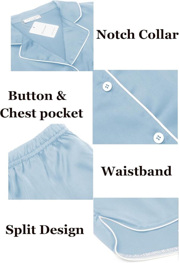 Women's affordable silky pajamas, silk satin shorts set in soft pink