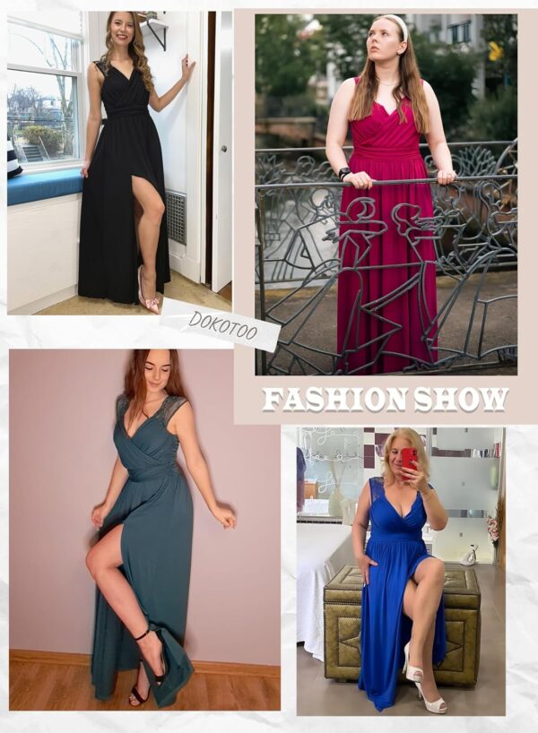 Elegant wrap V-neck ruched maxi dress for wedding guests