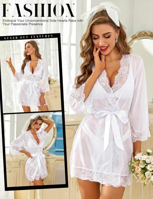 Affordable bridal lace kimono for women with delicate floral patterns