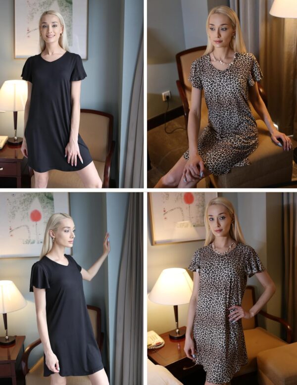 Short sleeve cotton nightgowns for women in a stylish design