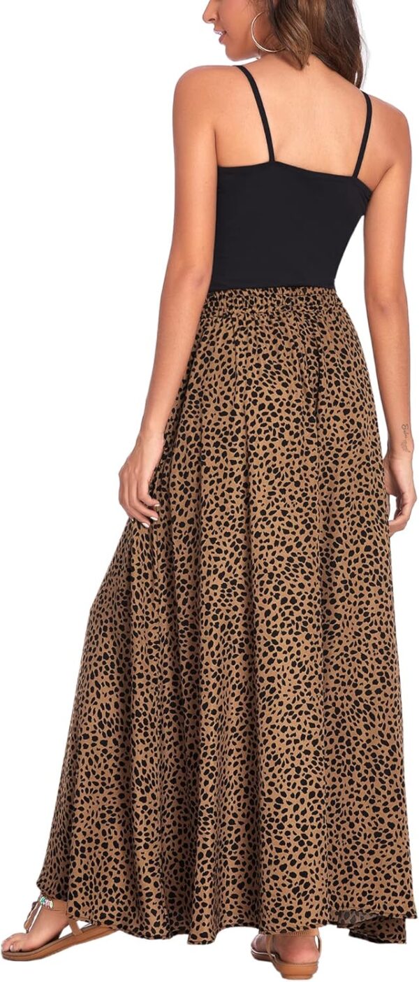 Women's pleated high waisted flowy maxi skirt in soft fabric