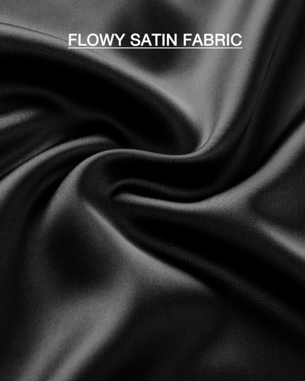 Elegant high waist midi satin skirt in flowy A-line style
