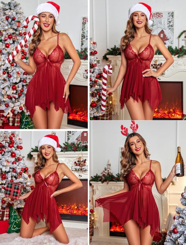 Plus size lace babydoll lingerie featuring soft lace and adjustable straps