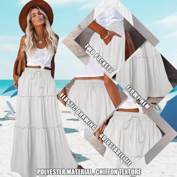 High waist tie paisley print maxi skirt with flowy design