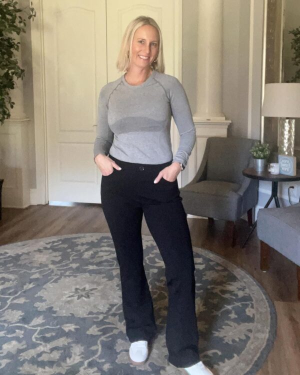 Women's business casual bootcut pants with comfortable pull-on style