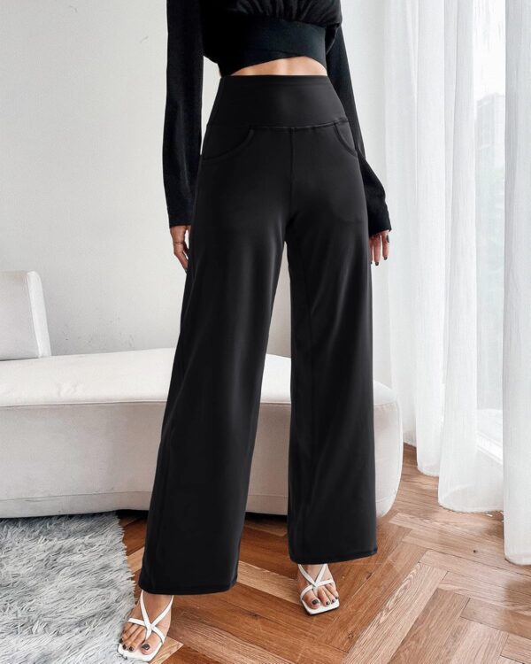 Comfortable wide leg pants for women with pockets, front view