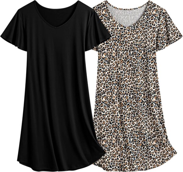 Best nightgowns for women: comfortable short sleeve pajama dress in soft cotton